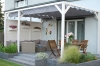 Retractable waterproof Roman sail blind for 3x4m terrace pergola in premium grey fabric with sun protection