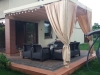 Waterproof premium retractable roman shade canopy with curtains for a 3x4m garden pergola or terrace.