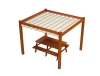 3x4 m waterproof roman terrace awning for pergolas over a wooden table and bench set
