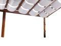 Toldo de vela premium blanco impermeable para pérgola 0,5x5 m montado en estructura de madera de terraza