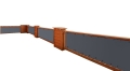 Grey waterproof balcony privacy screen custom-made for a wooden deck railing with grommets for easy installation