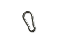 Strieborná kovová karabínka na montáž rímskej terasovej clony na mieru