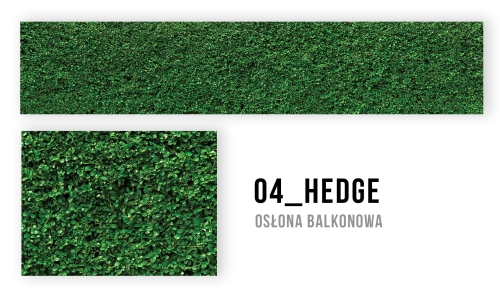 Green foliage balcony screen graphic featuring a thick hedge pattern for custom outdoor privacy fencing.