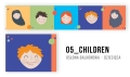 Op maat gemaakte balkonafscherming voor kinderen met illustraties van lachende kinderen op een kleurrijke achtergrond