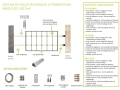 Roman blind wall mounting kit components including steel cable, clamps, carabiners, wall plugs, and aluminum tubes.