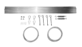 Roman blind hardware kit for metal mounting including tubes, cables, turnbuckles, eye bolts, and clips