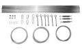 Kit de montaje para estor romano de terraza: perfiles de aluminio, cables de acero, tensores y mosquetones