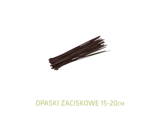 Bundle of brown cable ties for securing HDPE balcony privacy screens, 15-20cm long.
