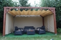 Pergola dakbedekking horizontaal Vouwgordijn van HDPE.