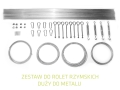 Set de montare pentru jaluzele romane pe terasă: tuburi, cabluri de oțel, carabiniere, întinzătoare și cleme metalice