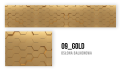 Gouden balkonhekbekleding met een modern, driedimensionaal honingraatpatroon in de vorm van zeshoeken
