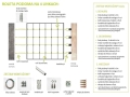 Instrucciones de montaje y piezas del kit para estor romano de terraza impermeable sobre 4 cables