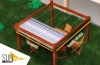Retractable waterproof roman blind for a 3x4m outdoor terrace wooden pergola from Sunshade Premium