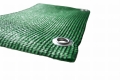 Green custom-sized tennis court privacy screen net with metal grommets for easy installation