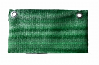 Green HDPE privacy screen mesh with metal eyelets for tennis court and fence backing on white background