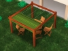 Waterproof premium retractable sun sail for a 3x4 m wooden garden pergola with outdoor patio furniture on grass