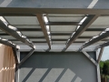Toldo de pérgola blanco impermeable de 0,7x5 m como elegante protección solar premium