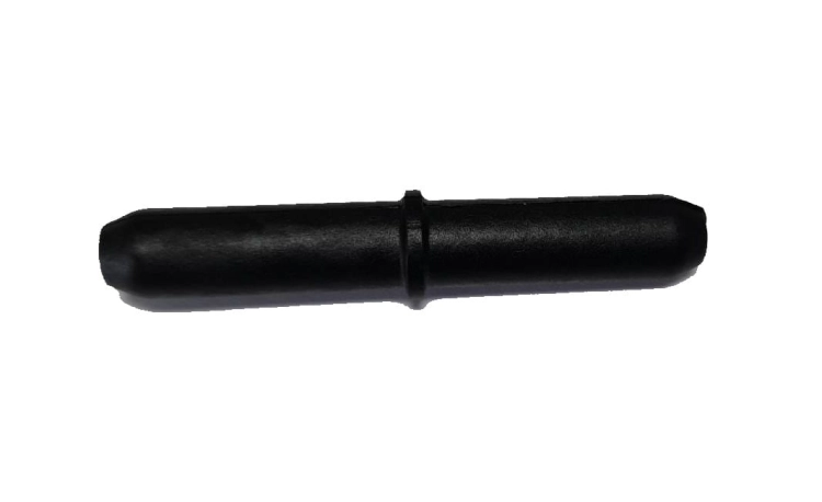 Raccordo dritto nero per tubi in alluminio con anello di arresto centrale