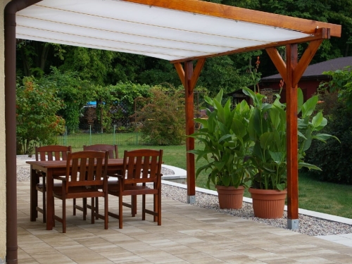 Garden awning - retractable sail, economical 2x5m