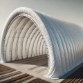 Telone bianco su misura per hangar ad arco, protegge l'interno della struttura dagli agenti atmosferici