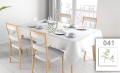 Custom rectangular white stain-resistant tablecloth with a green botanical leaf pattern floral print.