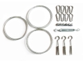 Napvitorla rögzítő készlet: acélsodronyok, karabinerek, bilincsek, feszítőcsavar és tiplik kampóval