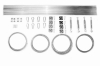 Complete hardware kit for an outdoor Roman shade including steel cables, turnbuckles, mounting plates, and rods