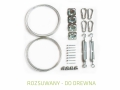 Żagiel rozsuwany - zestaw montażowy do drewna z 2 linkami.