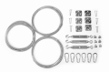 Kit di montaggio per tenda a vela scorrevole: cavi in acciaio, tenditori, moschettoni, occhielli e morsetti