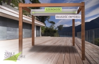 Waterdicht schaduwdoek Premium 2,5x3 m uitschuifbaar op pergolaconstructie met maataanduiding