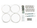Montageset für Sonnensegel mit Stahlseilen, Spannschrauben, Karabinern und Halterungen