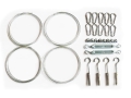 Montageset für Sonnensegel: Drahtseile, Karabiner, Spannschrauben und Wandösen mit Dübeln