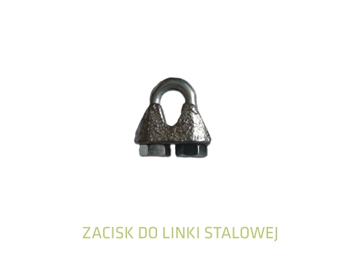 Single-grip galvanized steel wire rope clip for securing cables and creating loops.